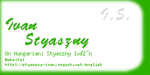 ivan styaszny business card